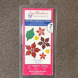Spellbinders Shapeabilities Layeted Poinsettia S5-055 NWT